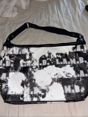 L.A.M.B. Black & White Patterned Men's Shoulder Bag
